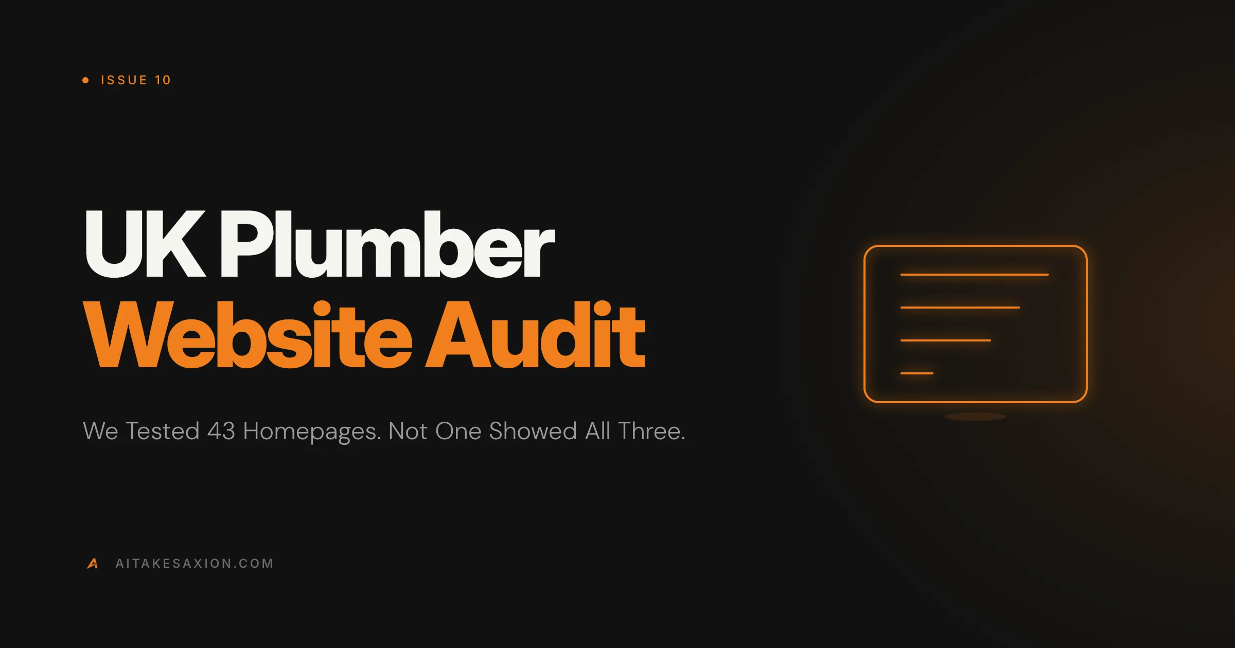 UK Plumber Website Audit 2026: We Tested 43 Homepages